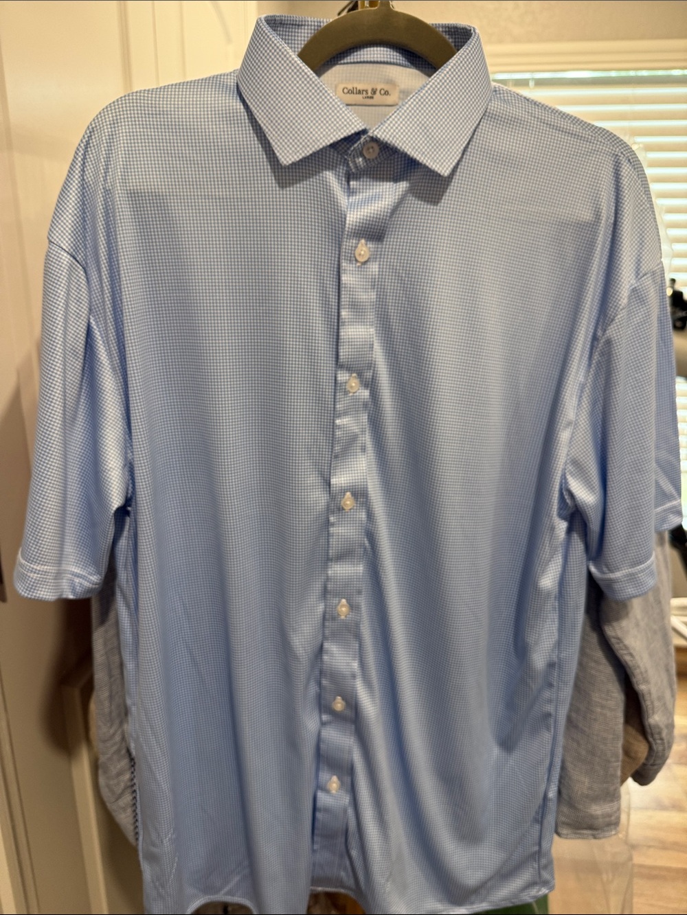 Collars & Co. Men's Light Blue Casual Button-Down Shirt